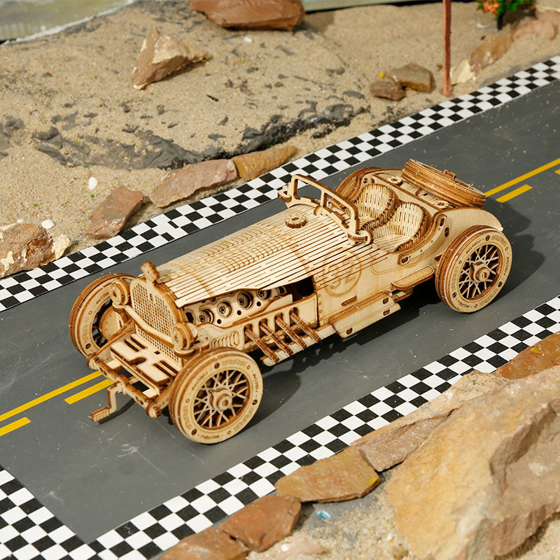 Wooden 3D Puzzles - Model Cars to Build for Adults 1:16 Scale Model Grand Prix Car