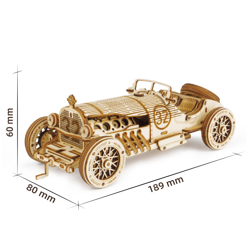 Wooden 3D Puzzles - Model Cars to Build for Adults 1:16 Scale Model Grand Prix Car