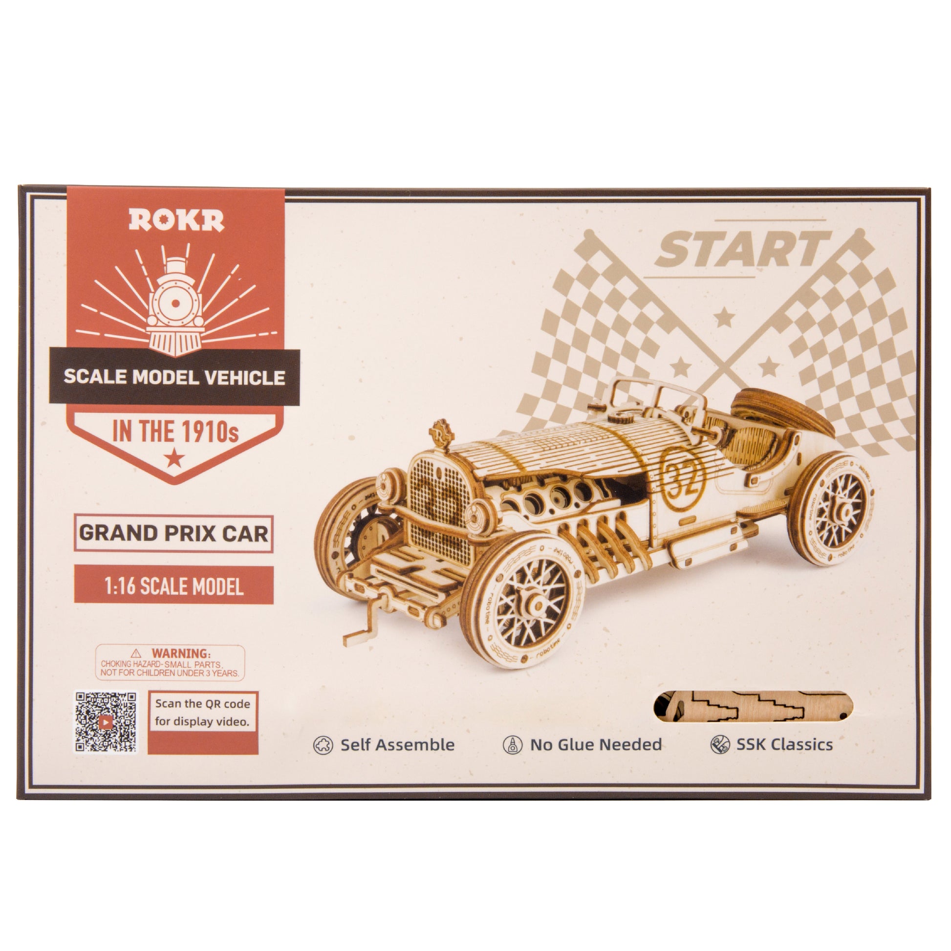 Wooden 3D Puzzles - Model Cars to Build for Adults 1:16 Scale Model Grand Prix Car